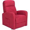 SIME DE-2 Detraibile 19% Poltrona Relax Elettrica 2 motori, reclinazione indipendente schienale pediera seduta indeformabile microfibra elevabile alzapersona anziani disabili Rosso