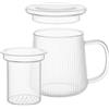 goodwei Teiera in vetro - Tazza e teiera 2-in-1 con filtro estraibile in vetro e coperchio - Tazza da tè con filtro per tè sfuso, neutra nel gusto