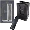 Parker Jotter Duo - Set regalo con penna a sfera e penna meccanica (0,5 mm), in acciaio inox con finiture cromate, confezione regalo con sacchetto regalo di marca, ricarica inchiostro blu