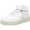 Kappa - Sneakers Alta, Uomo Donna, Bianco, Poliestere, Fitness. Logo MASERTA MD V, Taglia: 40
