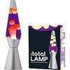 I-TOTAL® - Lampada Lava Spaceship Colorata Effetto Bolle Ipnotico, Design Retrò, Cera Fluida, Luce Rilassante, Lampada Decorativa per Casa e Ufficio (Base Argentata, Liquido Viola e Cera Gialla)