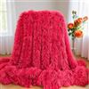 MYRU Coperta in peluche super morbida, coperta per divano pelosa, calda coperta per l'inverno (160 x 200,7 cm, rosso puro)