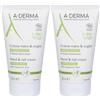 A-Derma LES INDISPENSABLES Crema mani e unghie idratante 2x50 ml