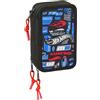 safta HOT WHEELS - Astuccio scuola con 37 utili inclusi, astuccio per bambini, ideale per bambini dai 5 ai 14 anni, comodo e versatile, qualità e resistenza, 12,5 x 5,5 x 19,5 cm, multicolore, M