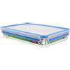 Emsa 508545 rettangolare contenitore di alimento con coperchio, 2.6 litri, trasparente / blu, Clip & Chiudi