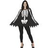 FIESTAS GUIRCA Costume da poncho nero con stampa scheletro per donna adulta, taglia unica