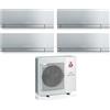 Mitsubishi Electric Condizionatore Climatizzatore Mitsubishi Electric Quadri Split Inverter Kirigamine Zen Silver R-32 7000+7000+7000+9000 Colore Argento con MXZ-4F72VF4 7+7+7+9