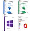 Microsoft 2024 Ultimate Pack - Windows 10 Pro + Office 2024 + Visio 2024 + Project 2024 (Attivazione Immediata)