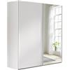 Composad | Armadio della Linea SYSTEMA, Armadio a 2 Ante Scorrevoli con Ante a Specchio, Camera da letto, Dimensioni (LxAxP) 200x223x67 cm, Colore Bianco Top Matt, Made in Italy