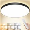 Swoieltr Plafoniera LED Soffitto Dimmerabile 24W Lampada da Soffitto con Telecomando 3000K-6500K Plafoniera Bagno IP44 Impermeabile Ø28CM 2000LM Lampadario LED Moderna per Cameretta/Cucina/Soggiorno