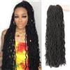 LLZBEAUTYHair 8 confezioni finte Locks Crochet Braids Meches Soft Locs Meches per trecce africane finte locs uncinetto capelli meches ricci per trecce (#1B, 60.9 CM(lotto da 7))