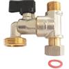 SOMATHERM FOR YOU - Rubinetto a Squadra per Lavatrice - Dado Girevole 3/8 - Uscita M3/8 - Attacco M3/4 - Leva 1/4 Giro - Grigio/Argento - Compatibile con Acqua Potabile