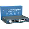 YuanLey Switch PoE Gigabit 24 Porte Non Gestito, YuanLey 27 Porte Gigabit PoE con 2 Upli