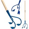 Crisalide® Zappino da Giardino a 3 Denti con Manico in Legno 150 cm - Attrezzo Professionale per Estirpare Erbacce, Smuovere e Aerare Il Terreno - Zappa Coltivatrice in Metallo Robusto