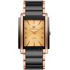 RORIOS Orologio da Polso Uomoa Quarzo Retangolare Orologioes in Acciaio Inossidabile di Moda Watches Sera con Quadrante Multicolore per Affari Oro rosa