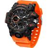 Yuxier Orologi da uomo tattici militari da uomo analogici digitali con data sveglia cronometro tattiche tattiche sport all'aperto allenamento arrampicata orologio sportivo per studenti, Nero arancione
