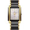 RORIOS Orologio da Polso Uomoa Quarzo Retangolare Orologioes in Acciaio Inossidabile di Moda Watches Sera con Quadrante Multicolore per Affari Oro-bianco