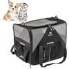 Ferplast Trasportino Gatto VOYAGER CARRIER, Trasportino per Cani, Manici e Tracolla Regolabili, Cinghia di Sicurezza, Doppia apertura laterale, con Cuscino, Max 15 kg, 45x30x h33 cm, Nero