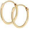 NKlaus COPPIA di orecchini creoli da uomo in ORO genuino 585 orecchini creoli da uomo 15mm 1747