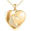 MICSAVI Collana Unicorno Medaglione portafoto in Argento 925 per Donne, Ciondolo Cuore con Unicorno Zirconi, Catena 45+5cm Collana di Foto Personalizzata per Mamma Ragazze Fidanzata