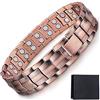 HOKIAMCN Bracciali in rame da uomo con 46 potenti magneti da 3500 Gauss Bracciale magnetico in rame regolabile, con strumento di rimozione e confezione regalo