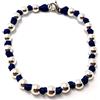 Spadarella Gioielli Spadarella spadino bracciale con sfere in argento 925 di diametro 6 mm e cotone nautico blu.Fatto a mano.Unisex.Lunghezza 17 cm.