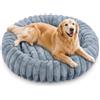 Qoosea Cuccia per Cani Morbida con Peluche Lungo, Lavabile Cuccia Cane Interno con Fondo Antiscivolo, Caldo Cuccetta per Cani e Gatti da Kennel, Addensamento Tappetino Letto Grigio 60cm