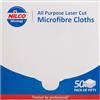 Nilco Confezione da 50 panni multiuso in microfibra tagliati al laser, ad alte prestazioni e assorbenti, per una lucentezza senza striature su tutte le superfici