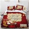 ApttEk Natalizio Natale Natalizi Babbo Copripiumino Copripiumone Poliestere Morbido 220X240Cm Set Copripiumino Matrimoniale Durevole E Ad Asciugatura Rapida + Federa 50X75 Cm