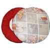 Russo Tessuti Set 6 Cuscini Sedie Rotondi Cucina Coprisedia Elastici Imbottiti Tinta Unita-Shabby Arancio