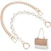 PH PandaHall 2 Stili Catena per Borsa con Perle Catena Piatta Oro Chiaro, 30-34cm Catenas di Estensione di Ricambio per La Fabbricazione di Borse