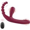 Generic Strapless Strap-On G-Spot Dildo Vibrator con 10 modalità e telecomando, anti-scivolo in silicone realistico tripla testa vibrante spina del culo