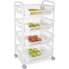 Gicos Carrello da Cucina Porta Frutta portafrutta 4 cestelli Colore Bianco 28 * 46 * 90 cm con Ruote ZAL-838347