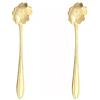 Wambere 10 cucchiaini da caffè in acciaio inox, per acqua, tè, caffè, frappè, gelatina, moka, dessert, cereali, oro Sakura, 12,5 cm
