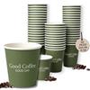 Clotters Bicchieri da caffè usa e getta 50 pezzi - Bicchieri di cartone verde 240 ml con design elegante per trasportare espresso e cappuccino - bicchieri per bevande calde o fredde, ufficio, eventi, catering