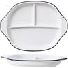 Hoshisea Piatti da pranzo Ceramica, Piatti Divisi In Ceramica, Piatti Snack Con Scomparti, per Pasti Divisi, Feste, Snack, Insalate, Dessert（Ovale）