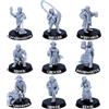 Forged Terrain Halfling Folks - 9 miniature fantasy Halfling per giochi di ruolo e giochi di guerra | NPC in scala 28 mm e personaggi giocabili | DnD, gioco di ruolo da tavolo | Miniature epiche con
