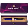 Bond & Regent Penna roller di lusso certificata di alta qualità blu reale e oro 24 carati | Bel regalo per uomini e donne