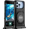 Lanhiem Custodia Impermeabile per iPhone 17/16 16 Pro/15 15 Pro/14 14 Pro/13 13 Pro, 30M/IPX8 Waterproof Cover Subacquea, Touch Screen e Pulsanti Subacquei Solo per iPhone 13 a 16 (6.1-6.3)