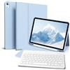 GKABXY Custodia con Tastiera per iPad Air 11 Pollici 2025 2024 (M3/M2), iPad Air 5 4 2022/2020 10,9 Pollici, Cover Morbida TPU con Supporto per Penna, Tastiera Folio Magnetica Rimovibile, Blu Chiaro