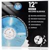 KMKOII Buste Interne Vinili 33 Giri,50 Pz. 12 Pollici Buste Vinili 33 Giri Interne Antistatiche+AntiGraffio,3 Strati HDPE+Carta Buste Dischi Vinile per 33,Cover Vinile 33 Giri Protezione Copertine