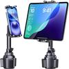 Giftorld Cup Holder Telefono Tablet Mount per Auto, Camion, Supporto girevole a 360° e braccio regolabile, compatibile con iPad da 4 a 10 pollici, iPad Samsung Tab iPhone, telefoni Kindle Fire HD