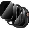 Diruite 2+2 Pezzi Pellicola Protettiva per Apple Watch Ultra 3/2/1 49mm Cover,PC Custodia*2&Vetro Temperato Privacy Pellicola*2,Nero(Privacy),49mm