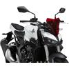 Puig 22381R Naked New Generation Sport sportiva e aerodinamica in acrilico da 3 mm con design rialzato che migliora la protezione e mantiene un'ampia visibilità, Rosso