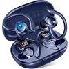 Hupoaf Cuffie Bluetooth Sport, Auricolari Bluetooth 5.4 HiFi Stereo, 50 Ore Cuffie Wireless con ENC Mic, Cancellazione Rumore Cuffie Senza Fili, IP7 Impermeabili, Cuffiette per Correre Running, Blu