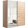Composad | Armadio della Linea SYSTEMA, Armadio a 2 Ante Scorrevoli con Ante a Specchio, Camera da letto, (LxAxP) 200x223x67 cm, Colore Rovere Oak Mielato, Made in Italy