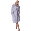Camille Accappatoio da donna in pile super morbido, con collo a scialle, maniche lunghe, chiusura con cintura e tasche frontali, Grigio, 46/48 IT