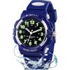 Edillas Orologio da polso per bambini, orologio analogico al quarzo, impermeabile, per sport all'aria aperta, in caucciù, 5-16, regalo (blu)