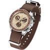 CADISEN Orologio al quarzo da uomo elegante campagne casual con cinturino in nylon zaffiro, marrone