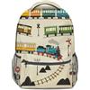 Generic Zaino per bambini con treno vintage, stampa ferroviaria, zaino da viaggio leggero e resistente, per bambini e studenti, Stile 3, L